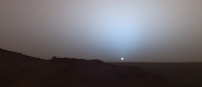 Anochecer en Marte (desde el Spirit parado en el crater Gusev)